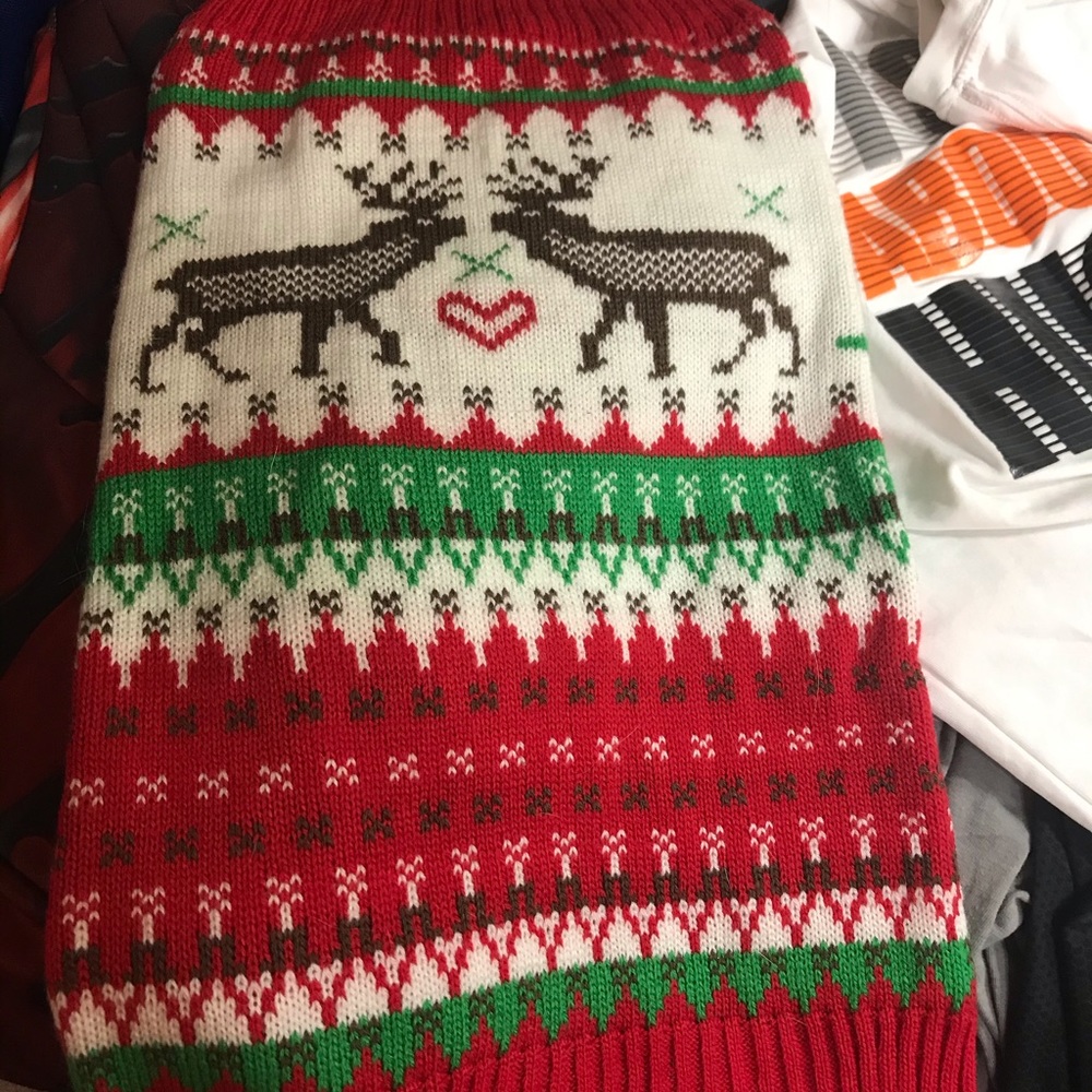 Dog Christmas outfit. Size large.